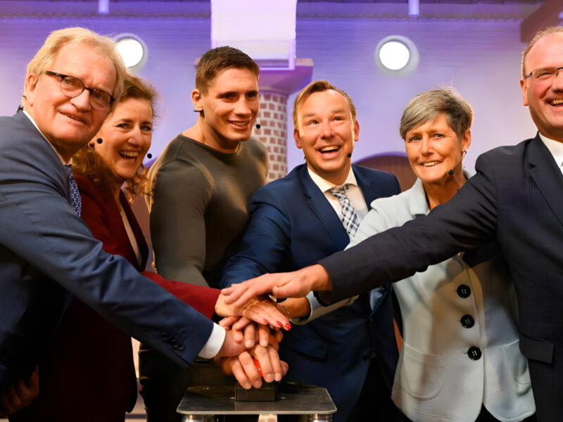 Rode Knop Huren Voor Opening Lancering